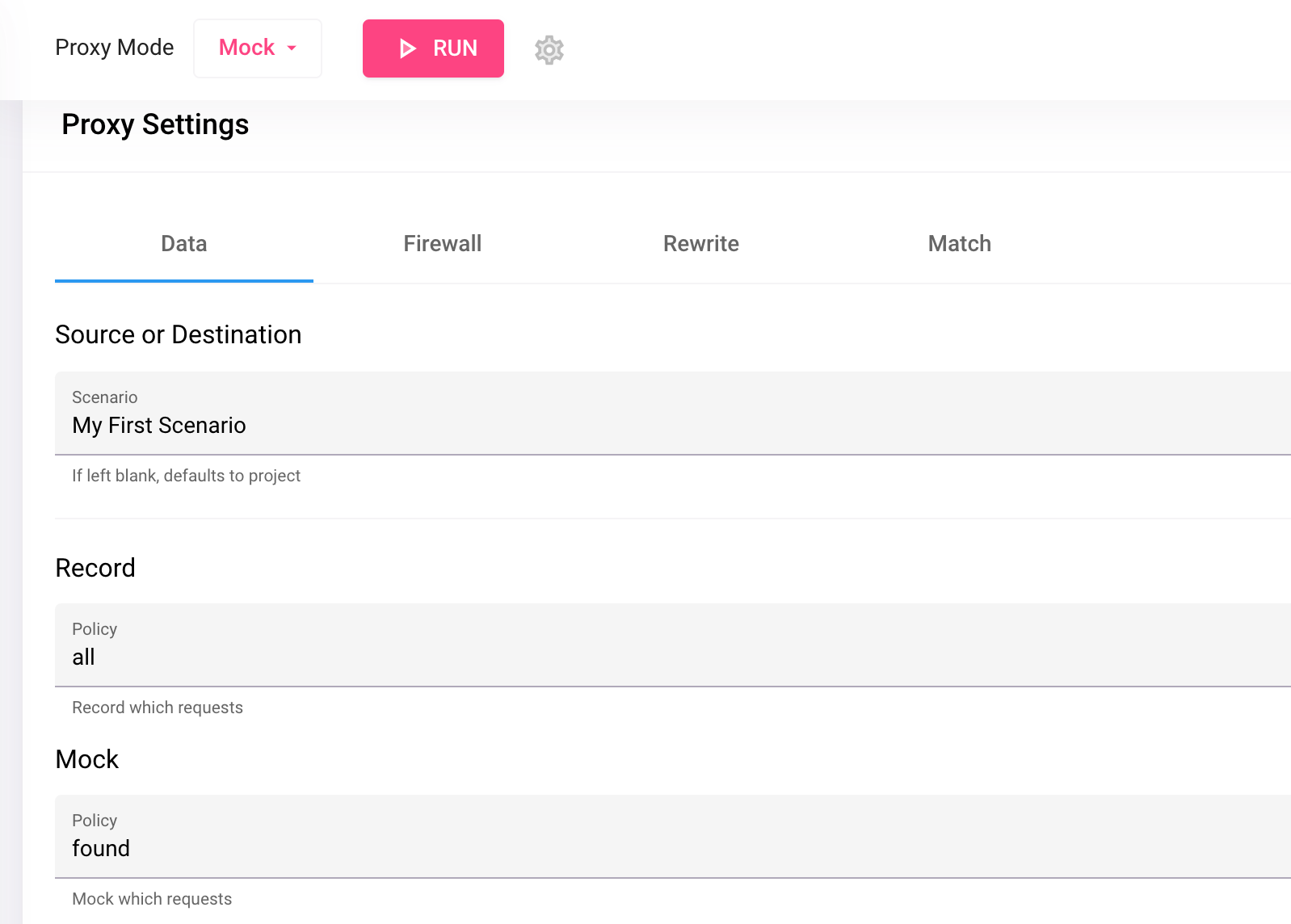 Figure 3. Mock General Settings